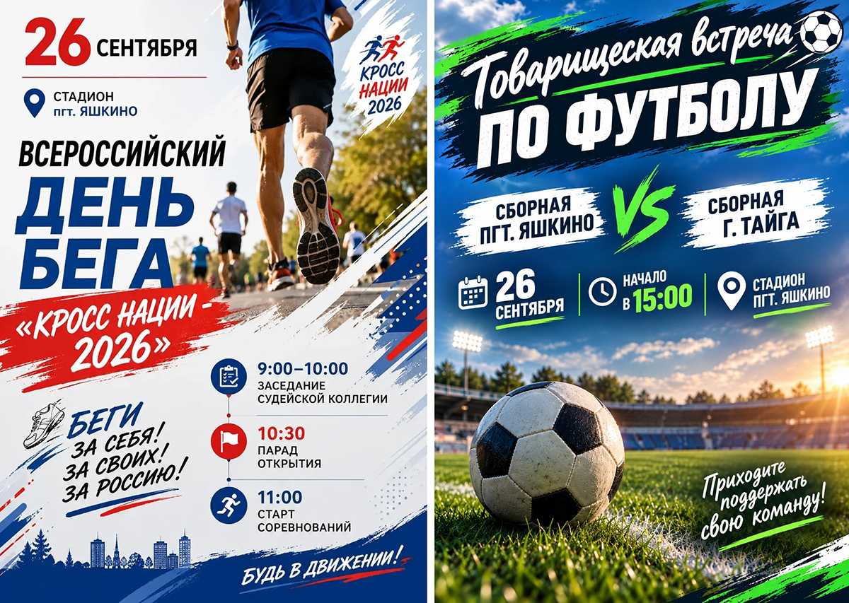 В Яшкине пройдут «Кросс нации» и футбольный матч